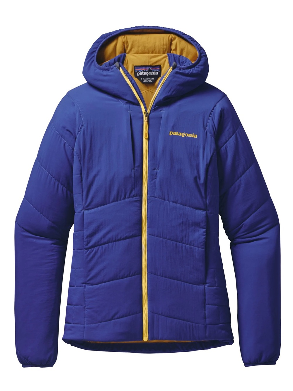 Patagonia Blue Yellow Lightweight Winter Insulated Nano-Air Hoodie Jacket Small